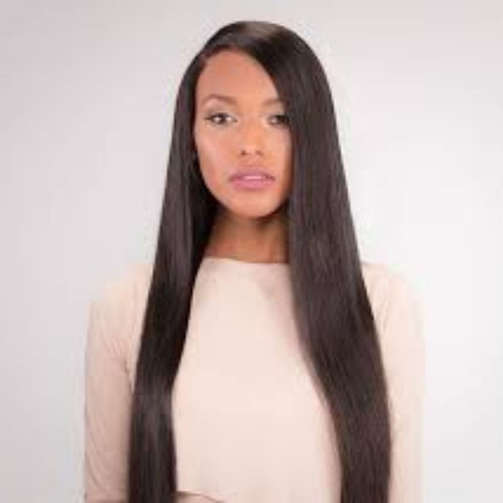NAT BLACK 12″ VIRGIN BRAZILIAN STRAIGHT LACE WIG
